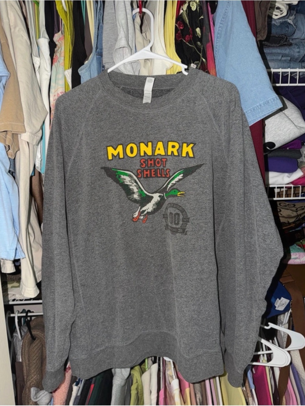 Shot Shells Gray Graphic Crewneck Sweatshirt